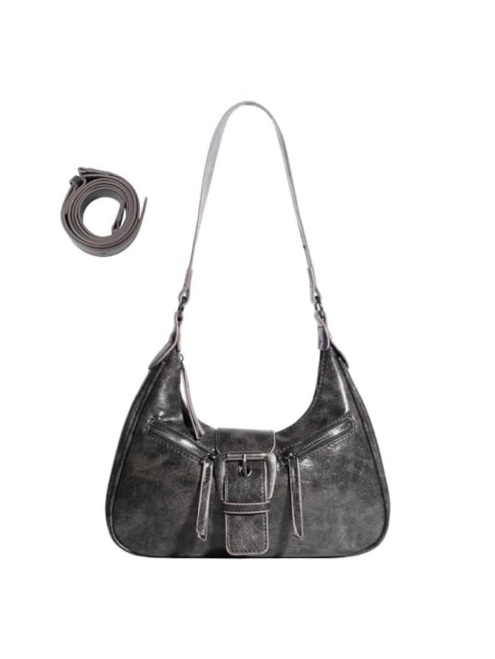 Y2K Hobo Shoulder Bag Faux Leather Vintage Purse Women's Mini Handbag
